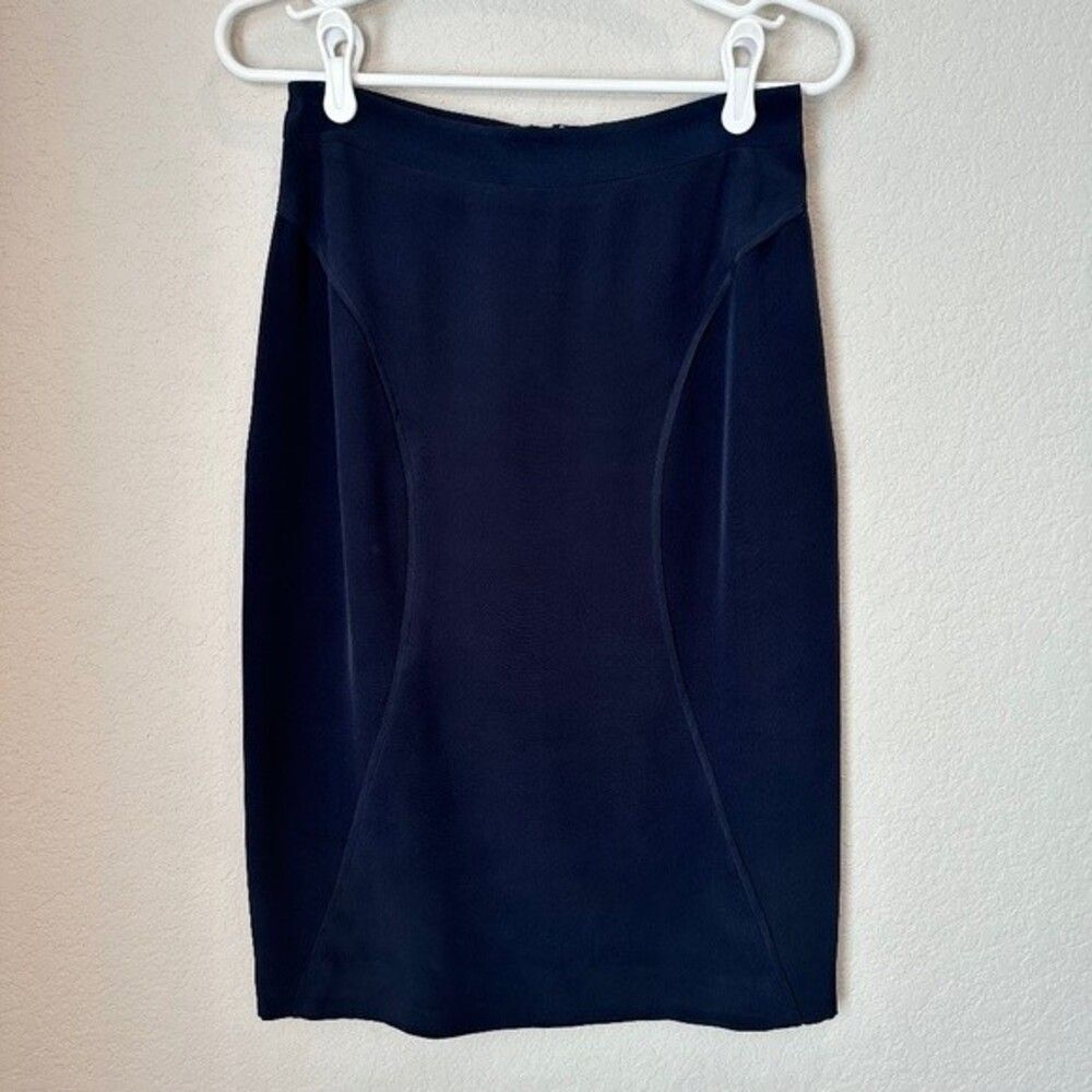 Rebecca Minkoff Navy Blue Silk Skirt Size 6
